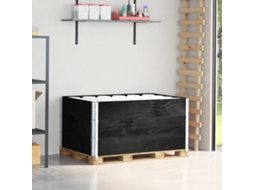 Vidaxl Colares P/ Paletes 3 Pcs 120x80 Cm Madeira Pinho Maciça Preto