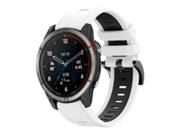 Bracelete Esportivo Silicone para Garmin Quatix 7 com duas cores Branco e Parte Traseira XIAOMOYU