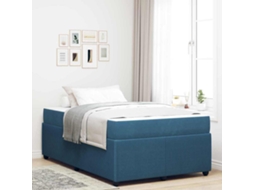 Vidaxl Estrutura Da Cama Com Colchão Azul 120 X 190 Cm Tecido