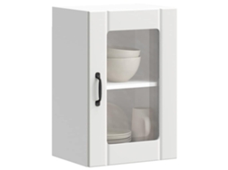 Vidaxl Armário De Parede De Cozinha Porta Vidro Lucca Branco