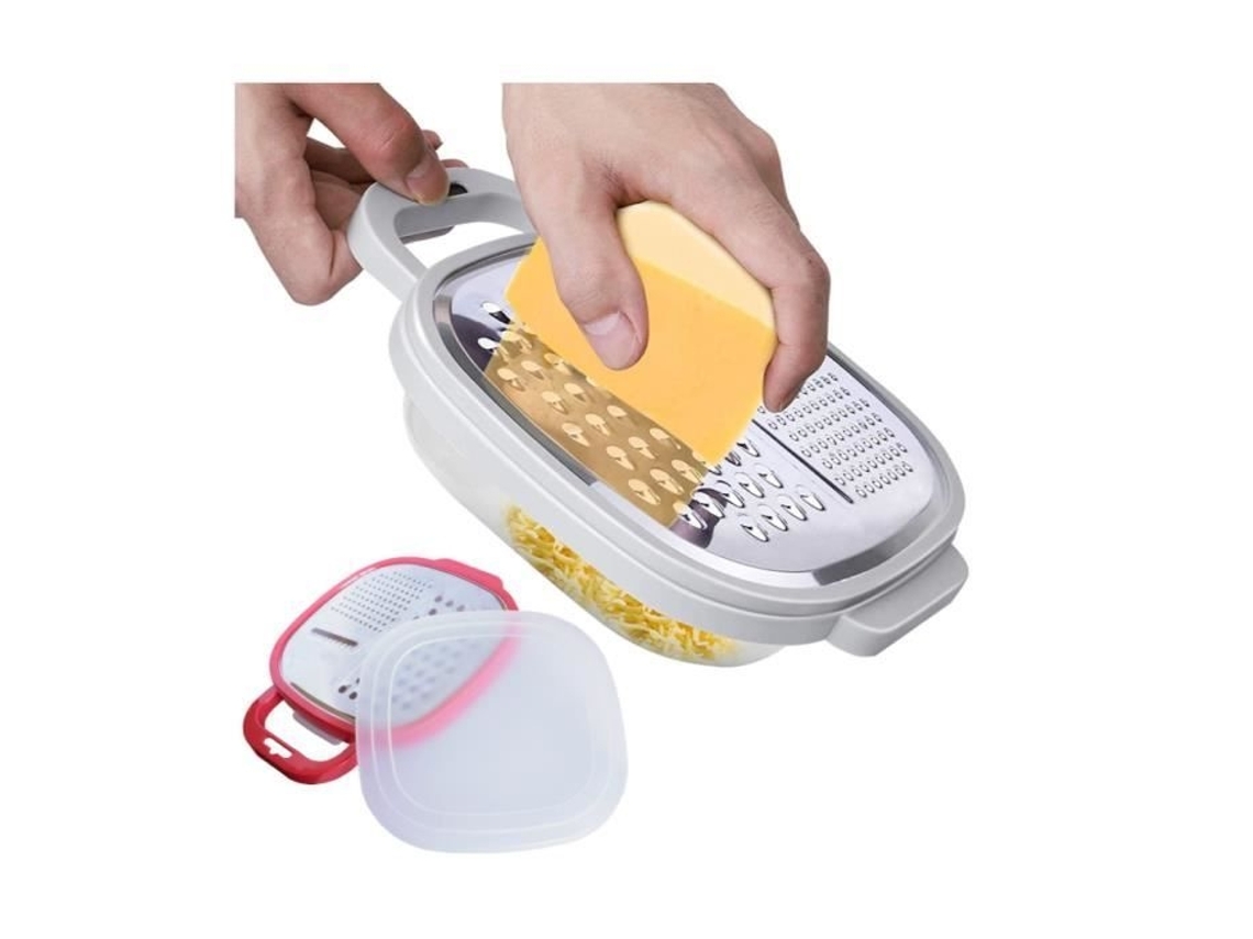 Ralador De Legumes(branco), Profissional, 3 Lâminas, Com Tigela E Tampa, Plástico Branco, Pode Ser Lavado Na Lava, Louças