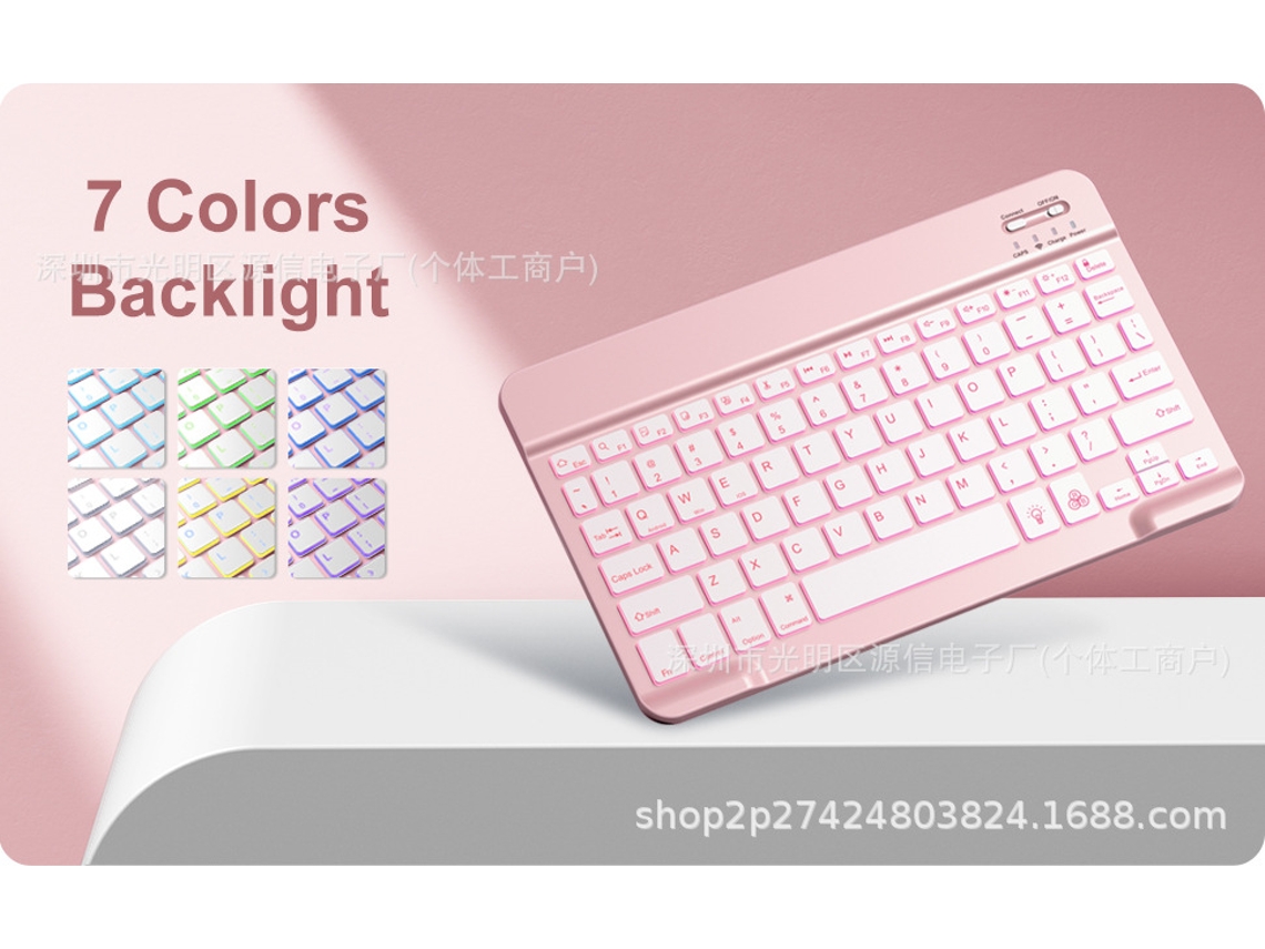 Capa Com Teclado Para Ipad Air 13 Polegadas/pro 12.9 (2018-22) - Teclado Elegante Com Retroiluminação Rosa