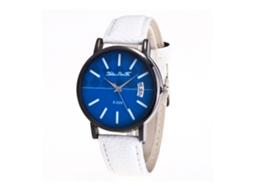 Relógio de quartzo unissex moderno com pulseira de metal ajustável (branco)