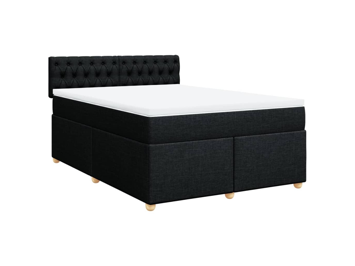 Box Spring Bed, Box Spring Beds Vidaxl Preto Tecido (140 X 190 Cm)