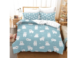 Capa de Edredom com Estampa Cachorrinho em Microfibra Fronha 220x240cm