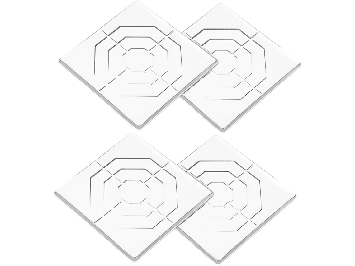 Toddmomy Conjunto De 4-protetores Antiderrapantes, Alta Aderência, Para Pés De Móveis, Em Couro Pu Branco, Para Mesas E
