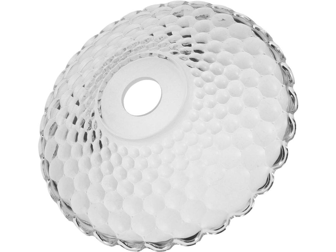 Luminária De Mesa Ou De Chão Com Design Vintage, Redonda E Plana, Em Vidro.