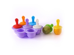 Formas De Silicone Para Picolé Com 7 Cavidades E Paus Coloridos. Ideais Para Gelado De Ovo E Armazenamento. Roxo Hexinyigjly