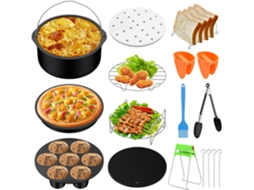 Conjunto De 17 Peças De Acessórios Para Fritadeira Elétrica Power Round De 7 Polegadas(5,5 L) Compatível Com De 3,2 L A 8,1 L