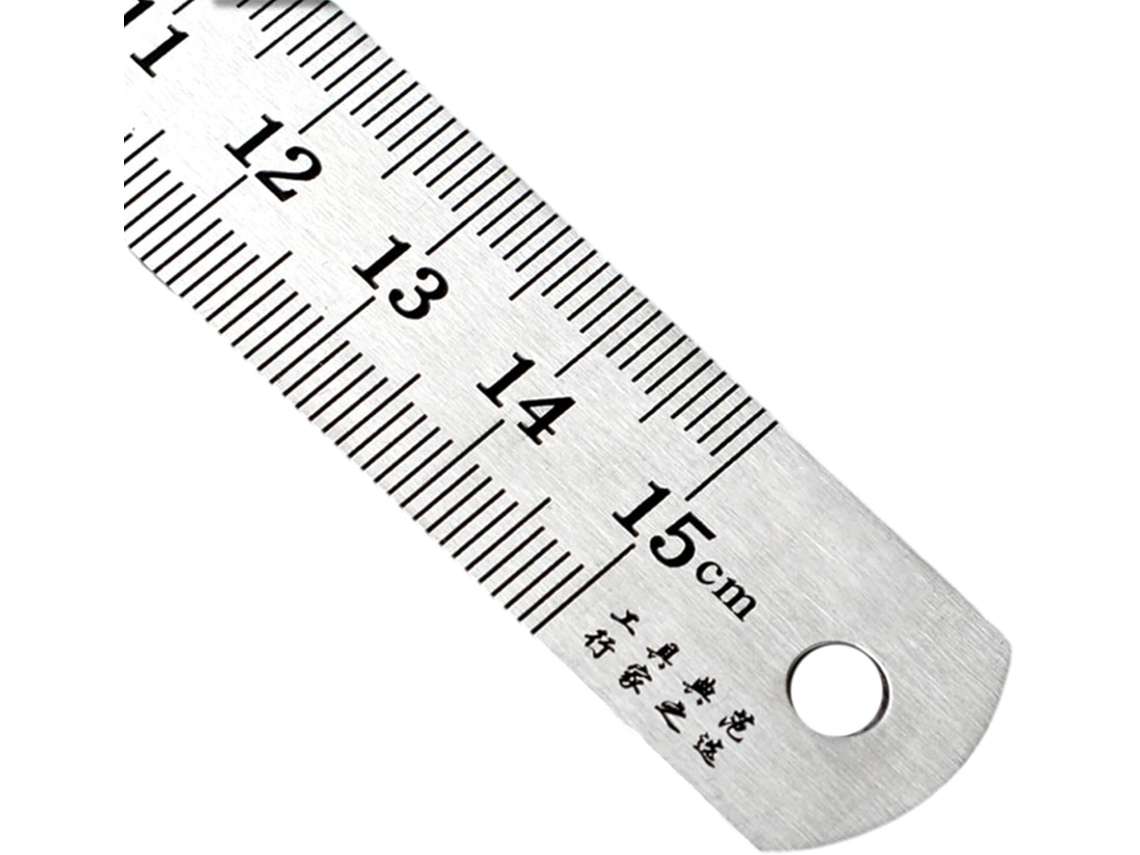 Régua de metal para mesa, ferramenta de aprendizagem, instrumento de medição em aço inoxidável, ferramenta de corte de metal