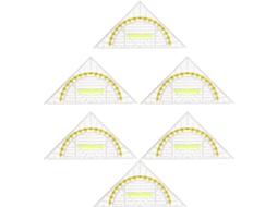 Conjunto Outanaya de 6 réguas triangulares de plástico PP, para uso profissional por estudantes de desenho e agamento.