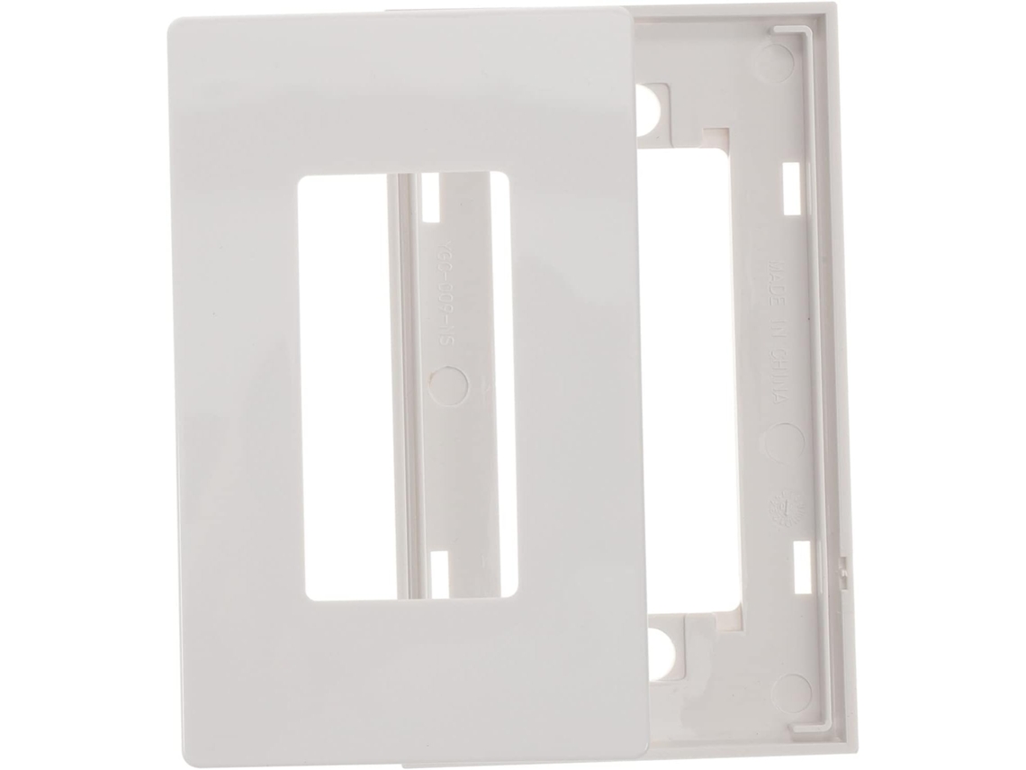 Placa De Parede Moderna, Flexível, Sem Parafusos, Em Policarbonato Branco, Com 1 Módulo Para Tomada.