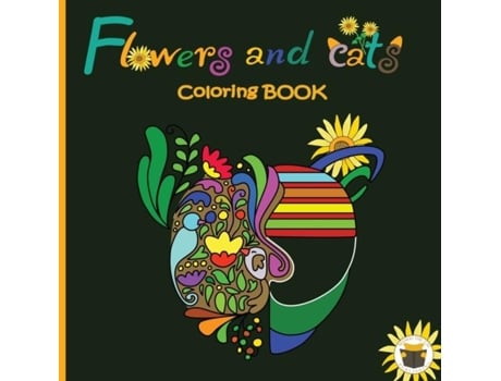 Livro Flowers And Cats Coloring Book De Mango The Cat Publiching (inglês)