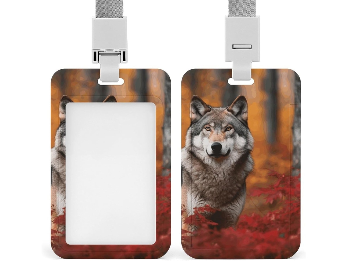 Porta Crachá Animais De Estimação Com Tema Exterior, Suporte Crachá Vertical Com Cordão, Revestimento Plástico Impermeável