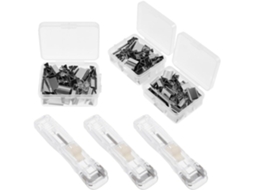 Porta-clips transparente e reutilizável Osaladi para documentos escolares e mesa, dispensador de clips