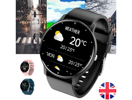 Smartwatch EALLC 2023 Bluetooth Chamada Pressão Arterial Frequência Cardíaca Esporte Rastreador de Fitness Preto