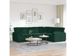 Vidaxl Sofá Modular Com Almofadas Veludo Verde-escuro
