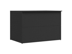 Vidaxl Caixa De Arrumação Para Jardim 150x100x100 Cm Vime Pe Preto