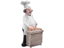 Enfeite Estatueta Resina Branca Estilo Europeu Decoração Cozinha Estar Chef Ao Casa Sala Café GOKOCO