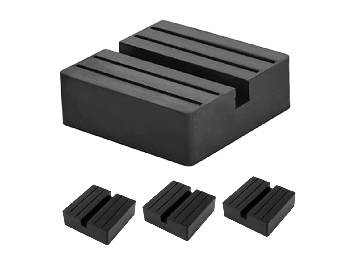 Conjunto De 4 Almofadas De Borracha Pretas Para Macaco De Carro