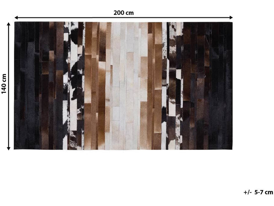 Tapete Dalyan (Multicolor - Pele Genuína - 140x200x1 cm)