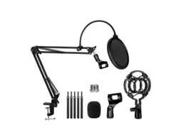 Suporte de Microfone de Braço Suspenso com Filtro Anti pop, Anti vibração, Acessórios para Estúdio e Gravação