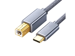 Cabo Lurelia USB-C para USB-B, dados para impressoras, scanners e controladores MIDI.