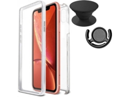 Kit Capa + Suporte + Popsocket iPhone 7, 8 3x1 360º Impact Protection Transparente