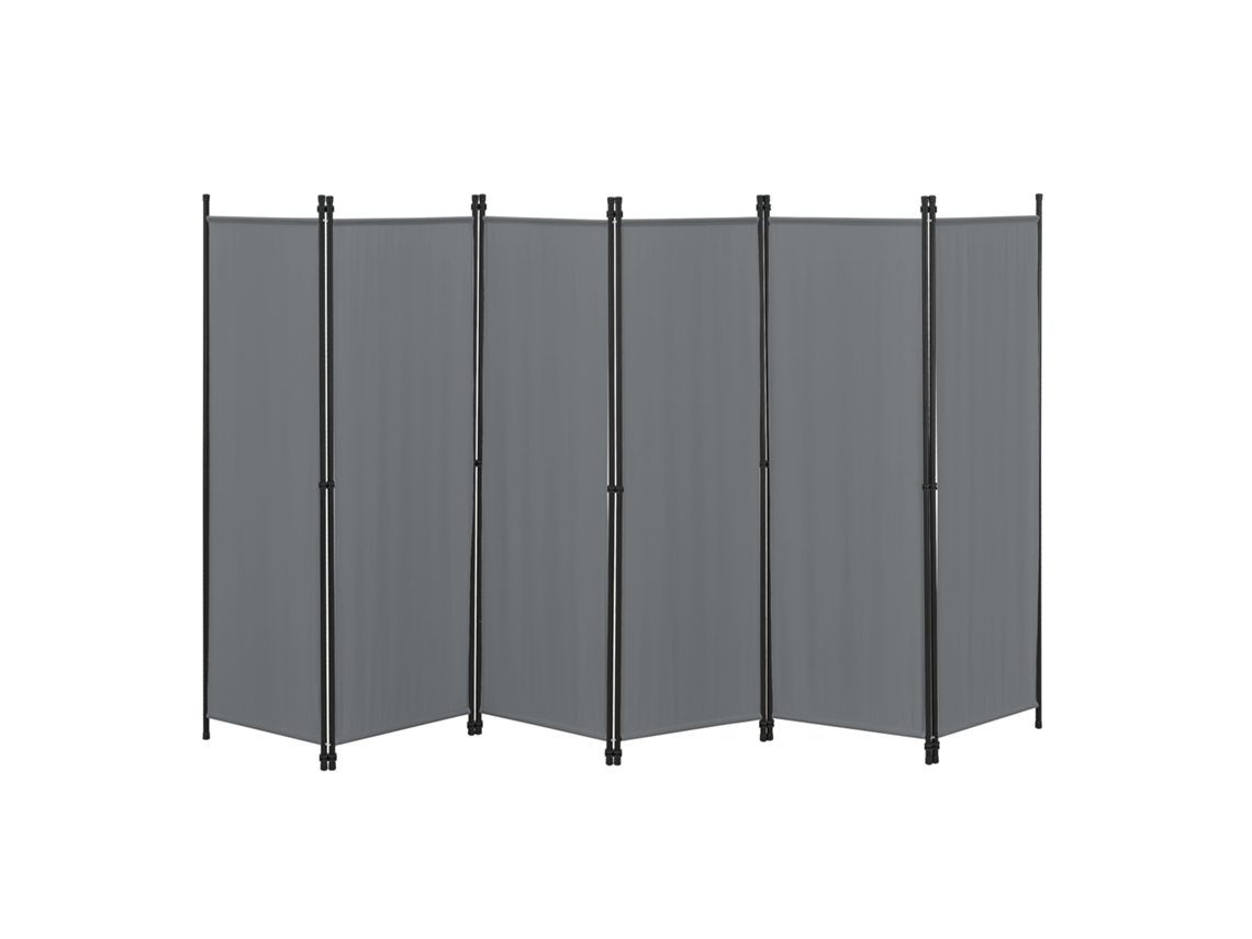 Biombo Divisória de 6 Painéis Huesca 171 X 300 Cm Cinzento Escuro [EN.CASA]