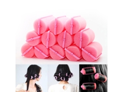2026 12 Peças de Rodas de Espuma Mágica para Cabelo Cacheado, Ferramentas de Estilo Salão Rosado