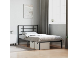 Estrutura De Cama Com Cabeceira 100x190 Cm Metal Branco
