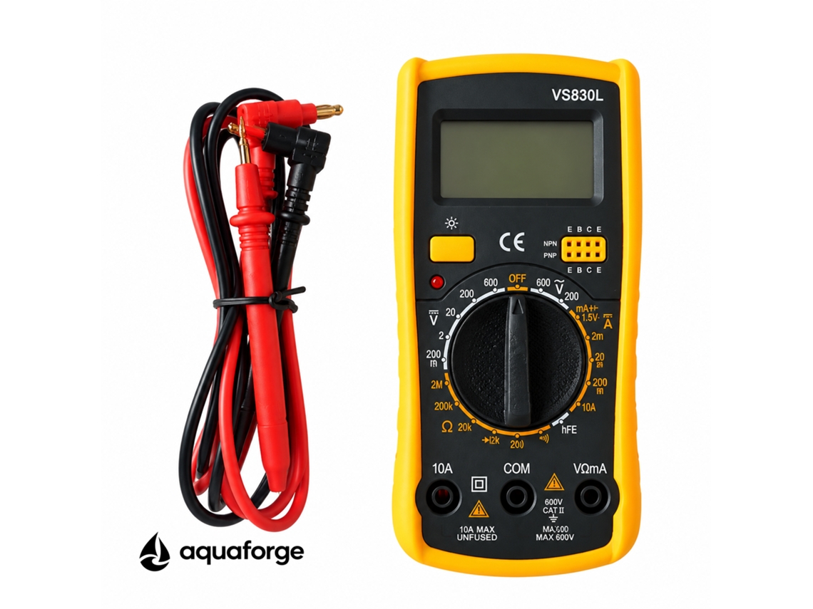 Multímetro Digital Aquaforge 230-vs830l, 600v, 10a