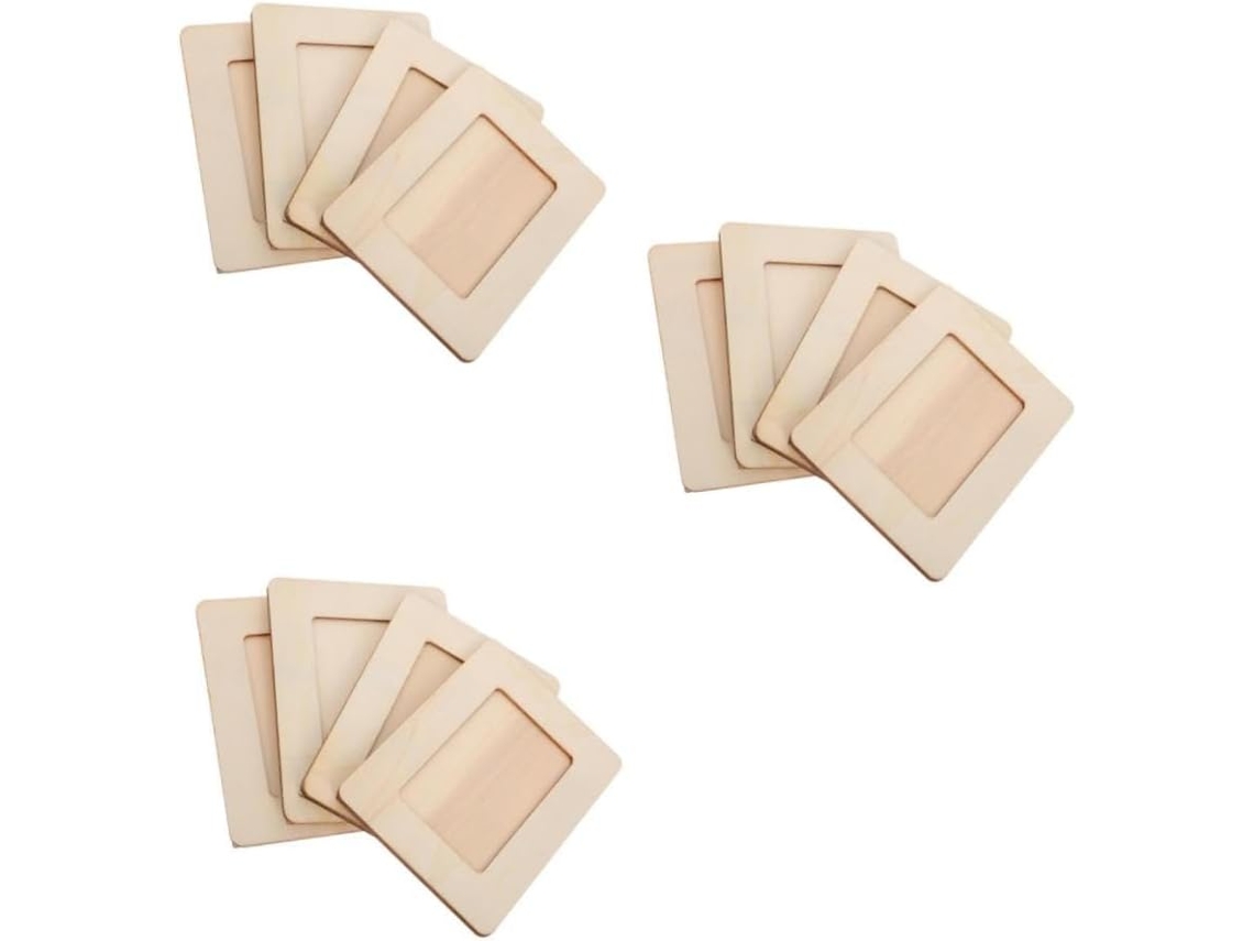 Conjunto 12 Molduras Fotos Pintáveis Naturais Mesmo Ideal Meninos Meninas Montagem Manual Seguro Durável Tons GOKOCO