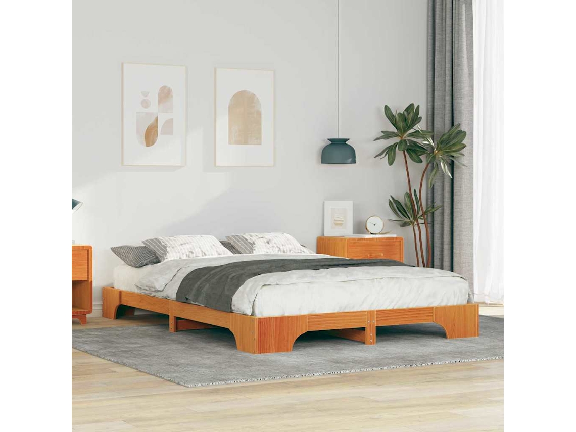 Vidaxl Estrutura Da Cama Castanho 140 X 210 Cm