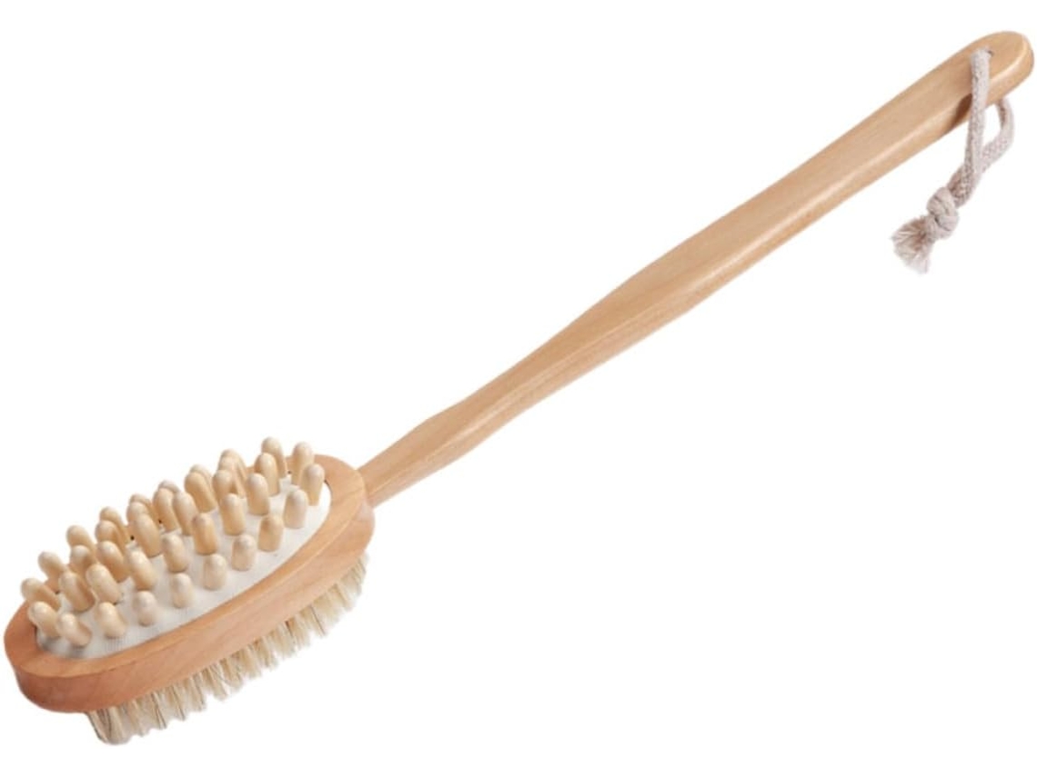 Escova De Banho Para As Costas Com Esfoliação Suave, Cabo Longo, Aplicador De Esfoliante E Loção