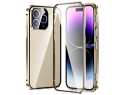 Capa De Vidro Temperado Hd Para Iphone 14 Pro Max - Fecho Magnético Duplo