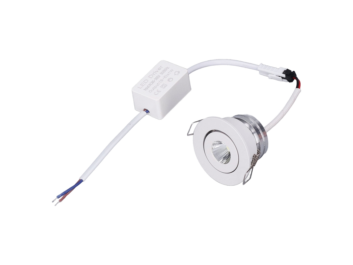 Lâmpada de LED Embutida Mini Ângulo Ajustável Alumínio Teto Branco 85‑265v 6000k 5w | S/MARCA