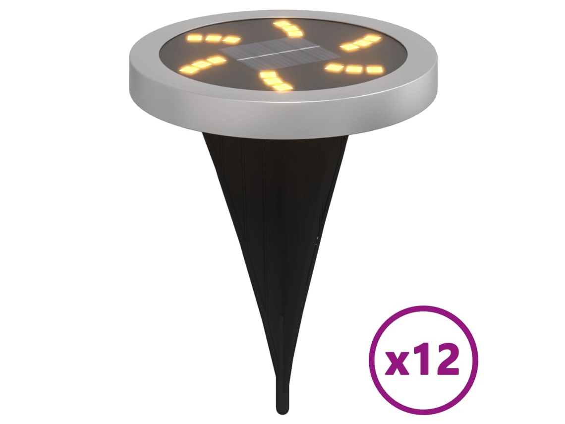 Solar Ground Light, Solar Ground Lights Vidaxl Preto Plástico (n/a)
