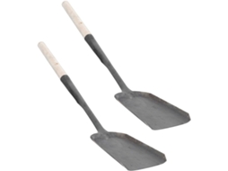 Kit de 2 Pás para Cinzas Kichouse, Feitas de Ferro e Madeira, Impermeáveis e Multifuncionais, com Cabos Longos para Uso CHABERLU