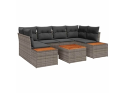 Maison Exclusive - Conjunto De Sofá De Jardim 7 Pcs Cinzeto Rattan Sintético