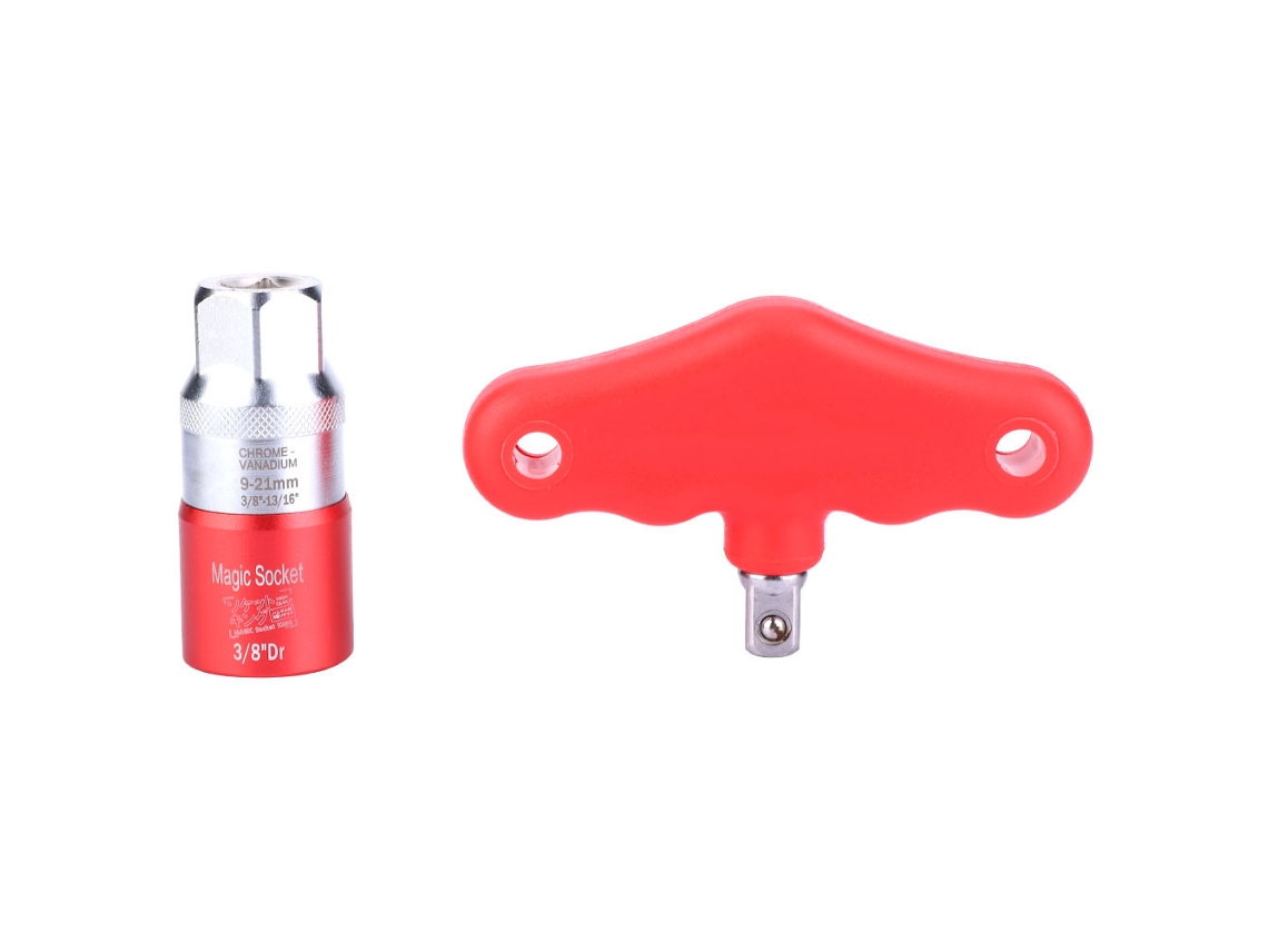 Conjunto de chaves de torque universais com catraca, 9-21 mm (3/8-13/16 polegadas), vermelhas.