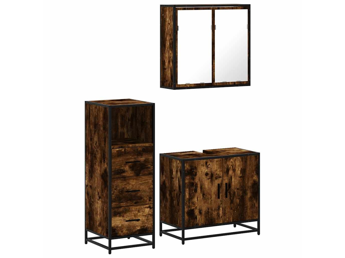Bathroom Furniture Set, Bathroom Furniture Sets Vidaxl Marrom Madeira Processada (n/a)