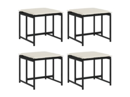 Garden Stool, Garden Stools Vidaxl Preto Rattan / Vime