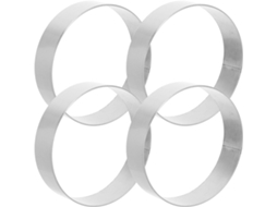 Conjunto de 4 brincos de argola redondos em aço inoxidável com design compacto e elegante.
