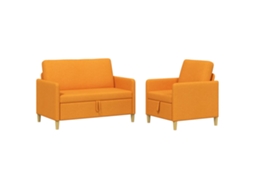 Conjunto de Sofá com Armazenamento 2 Pcs Amarelo Escuro SYFAX