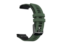 Pulseira Garmin Fenix 6x, Silicone Bicolor, Liberação Rápida, Verde Militar E Preto.