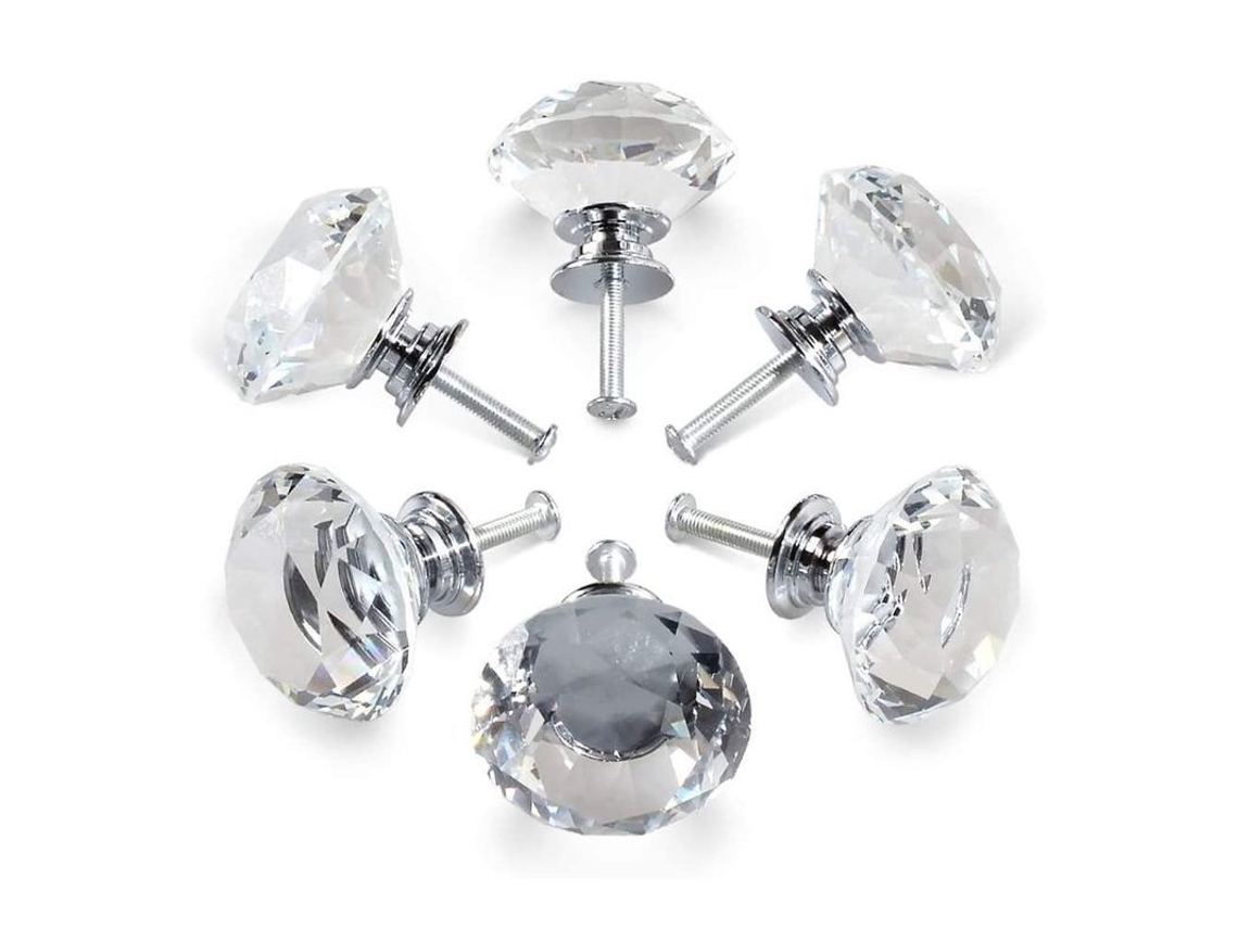 Manípulos De Cristal Linjou, 30mm, Diamante, Para Gavetas, Armários E Portas