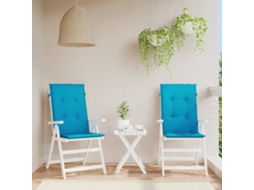Vidaxl Almofadões Para Cadeiras Altas De Jardim 2 Pcs Tecido Azul