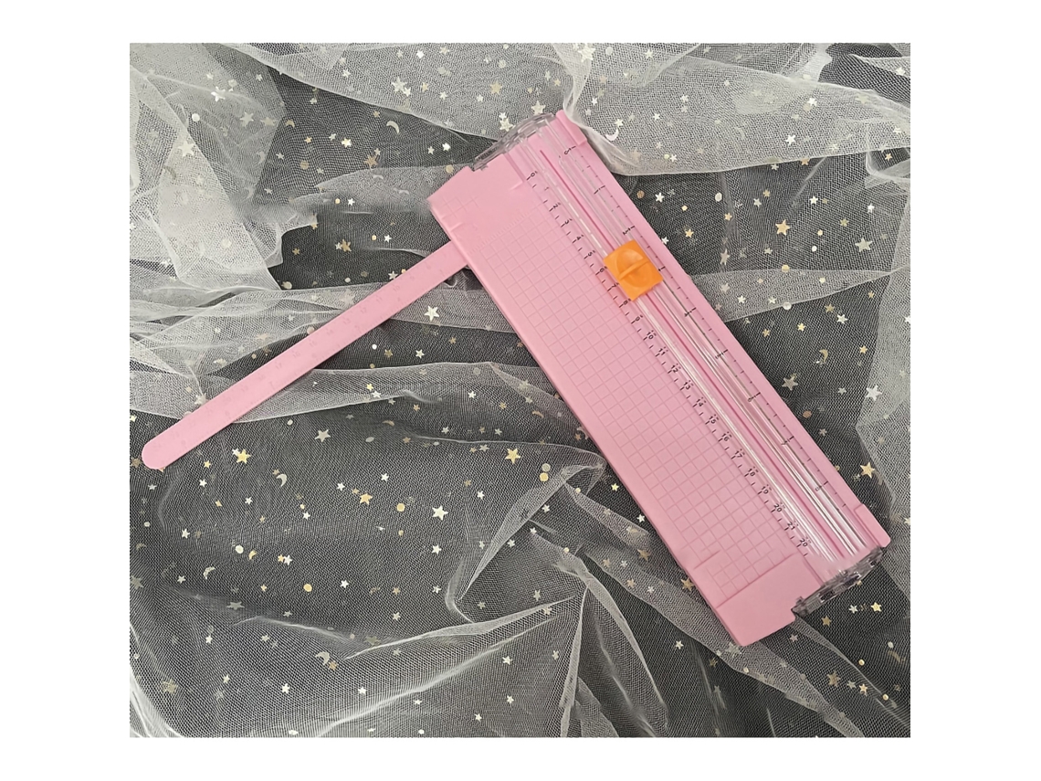 Cortadora de Papel Pequeña Ligera Mini Portátil Plegable Tablero de Corte A4 para Estudiantes Rosa