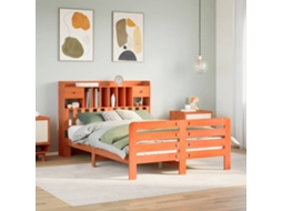 Vidaxl Cama Com Estante Sem Colchão 150x200 Cm Pinho Maciço